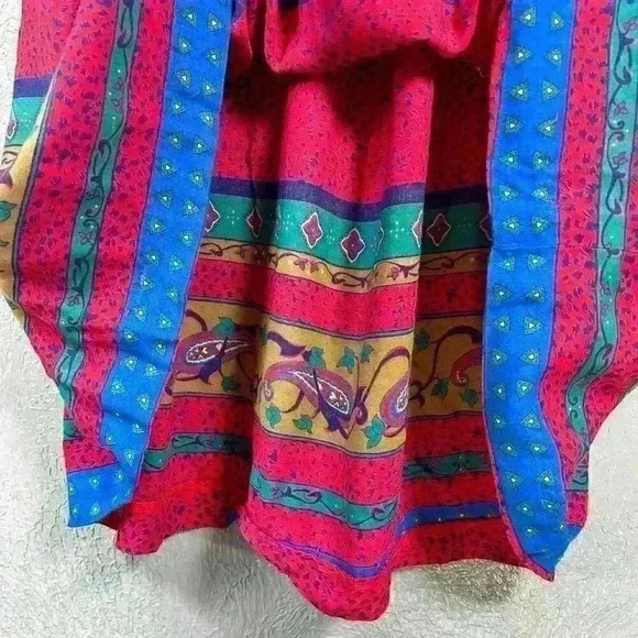 VINTAGE Chaus 80s Bright Pattern Maxi Full A-Line Pleated Skirt Women XS - Picture 7 of 10
